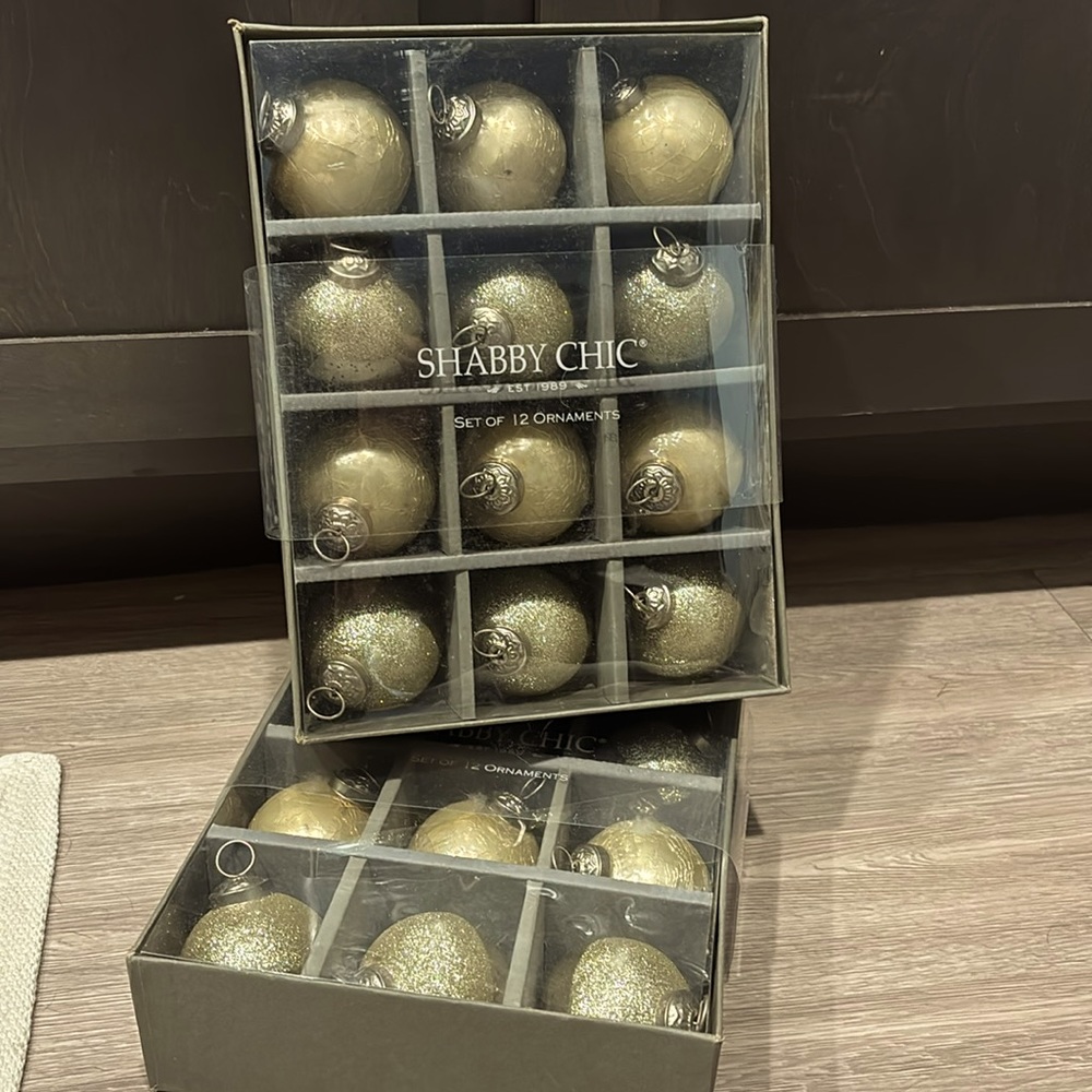 Set of 24 Ornaments Made By Shabby Chic